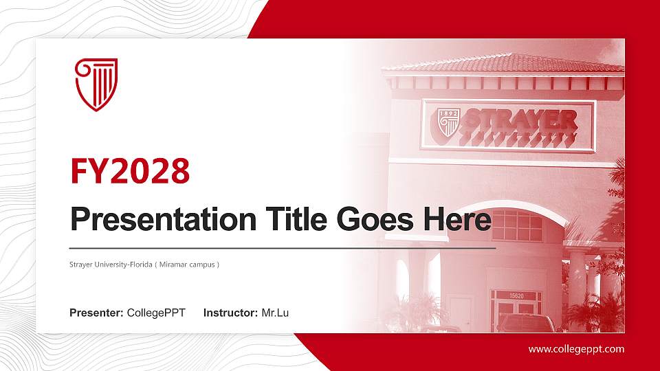 Strayer University-Florida（Miramar campus） Academic Presentation/Research Findings Report PPT Template16:9 ratio PPT effect preview image