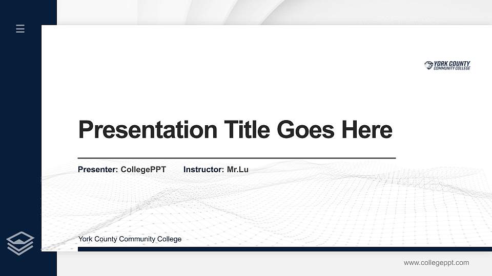 York County Community College Thesis Proposal/Graduation Defense PPT Template16:9 ratio PPT effect preview image