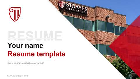 Strayer University-Virginia（Loudoun campus） Resume PPT Template