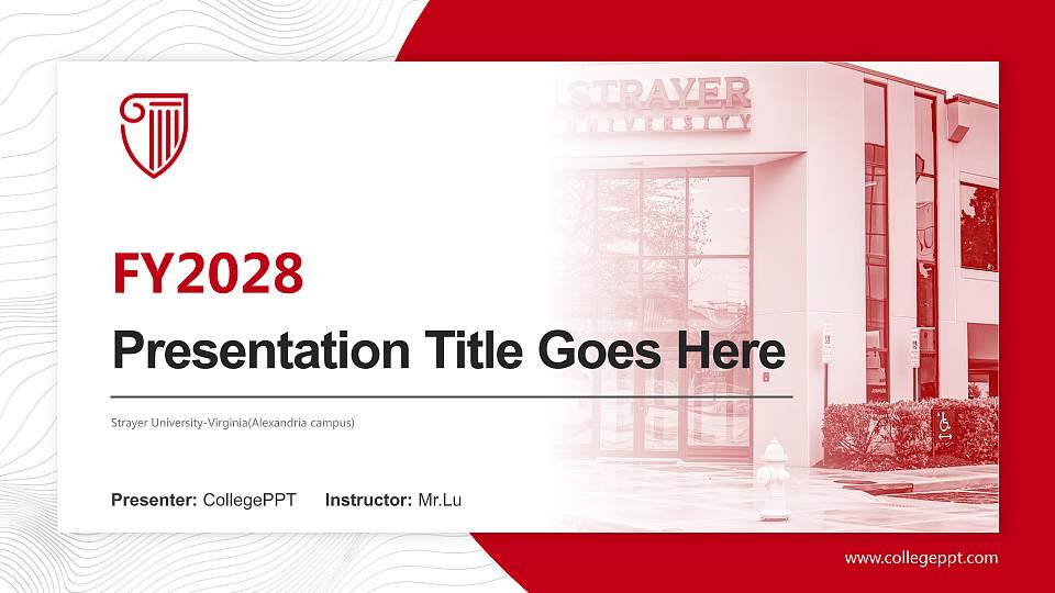 Strayer University-Virginia(Alexandria campus) Academic Presentation/Research Findings Report PPT Template16:9 ratio PPT effect preview image