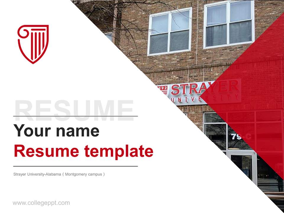 Strayer University-Alabama（Montgomery campus） Resume PPT Template4:3 ratio PPT effect preview image5