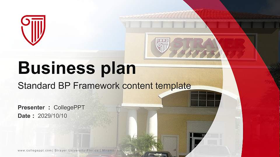 Strayer University-Florida（Miramar campus） Competition/Entrepreneurship Contest PPT Template16:9 ratio PPT effect preview image
