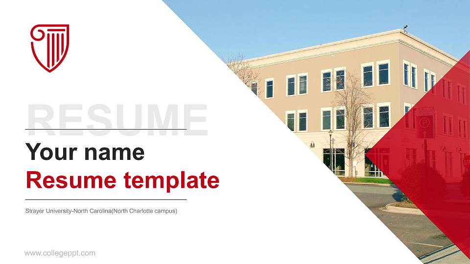 Strayer University-North Carolina(North Charlotte campus) Resume PPT Template16:9 ratio PPT effect preview image