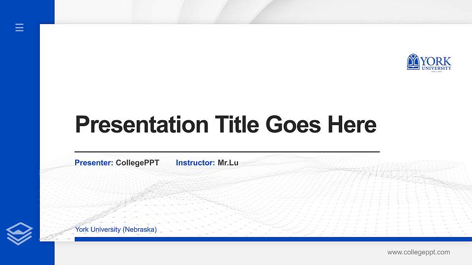 York University (Nebraska) Thesis Proposal/Graduation Defense PPT Template16:9 ratio PPT effect preview image