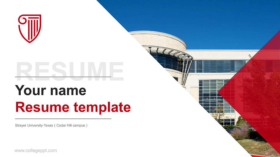 Strayer University-Texas（Cedar Hill campus） Resume PPT Template16:9 ratio PPT effect preview image