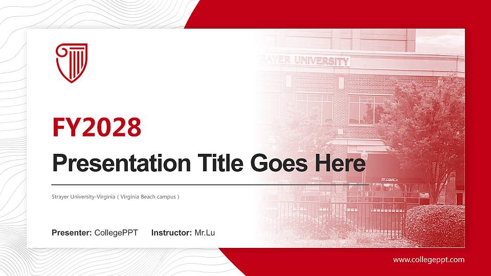 Strayer University-Virginia（Virginia Beach campus） Academic Presentation/Research Findings Report PPT Template16:9 ratio PPT effect preview image