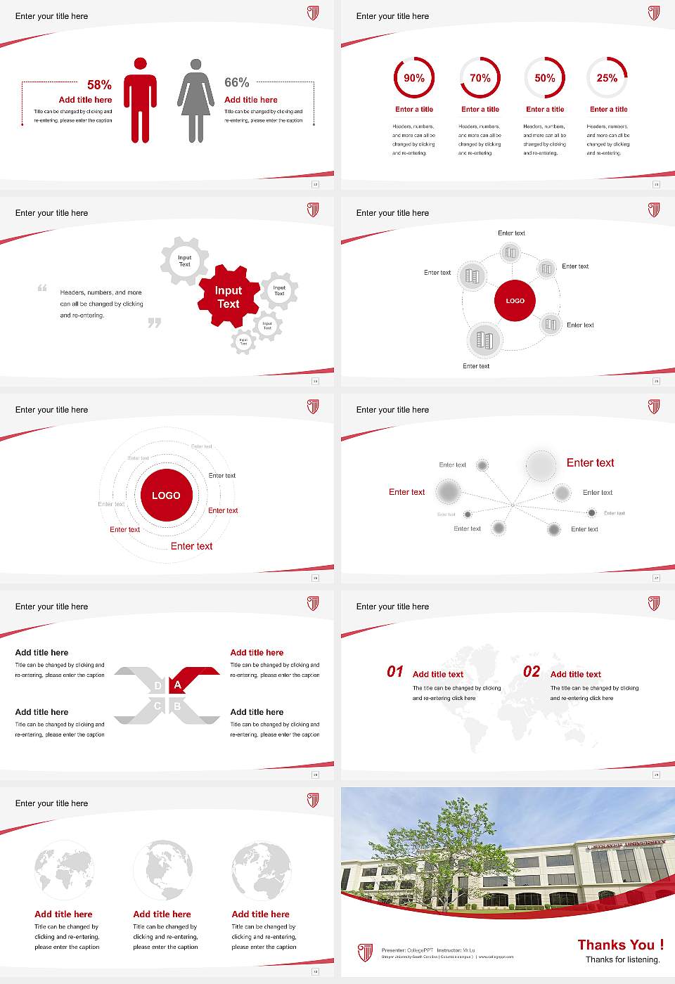 Strayer University-South Carolina（Columbia campus） Course/Courseware Creation PPT Template16:9 ratio PPT effect preview image4