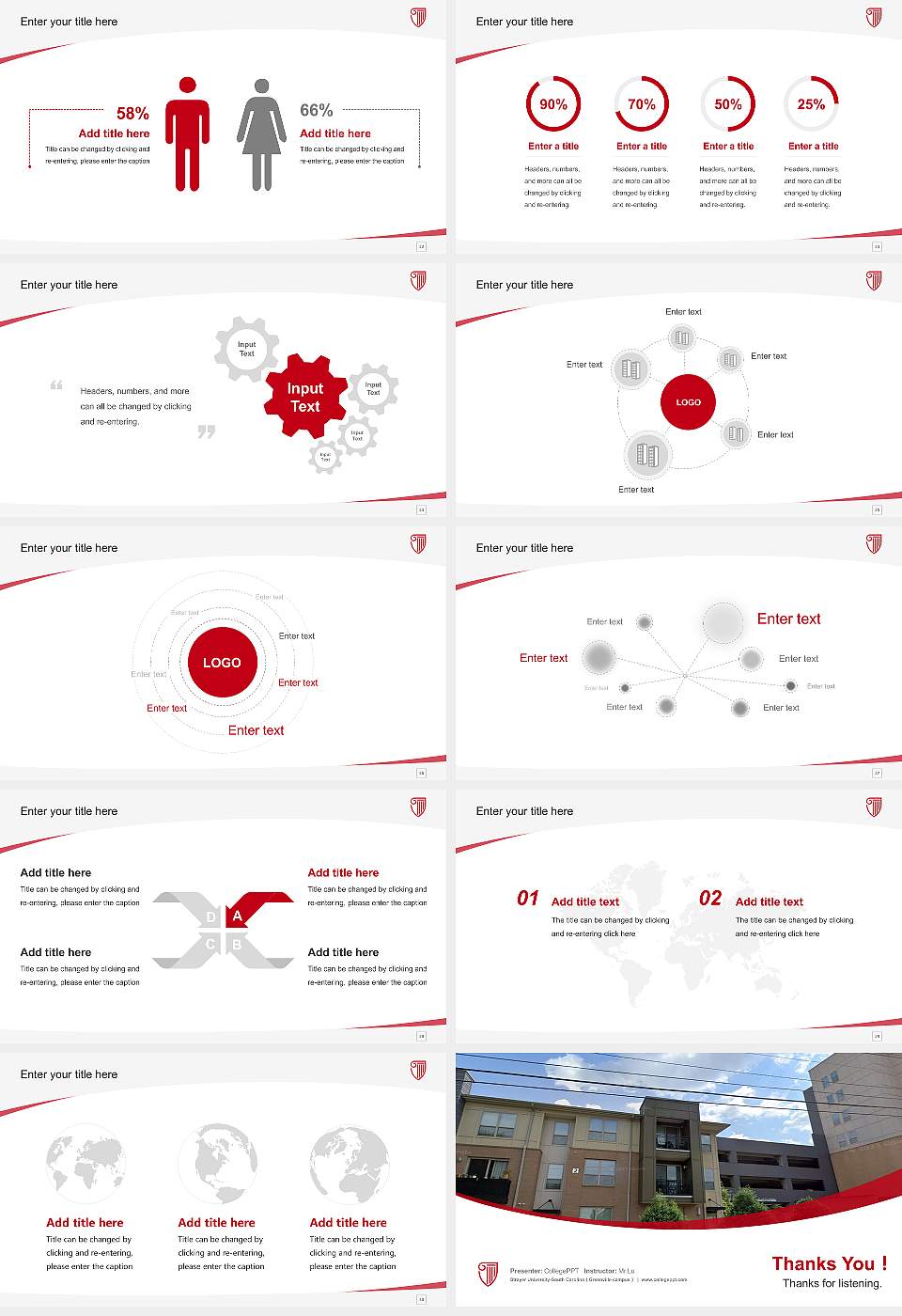 Strayer University-South Carolina(Greenville campus) Course/Courseware Creation PPT Template16:9 ratio PPT effect preview image4