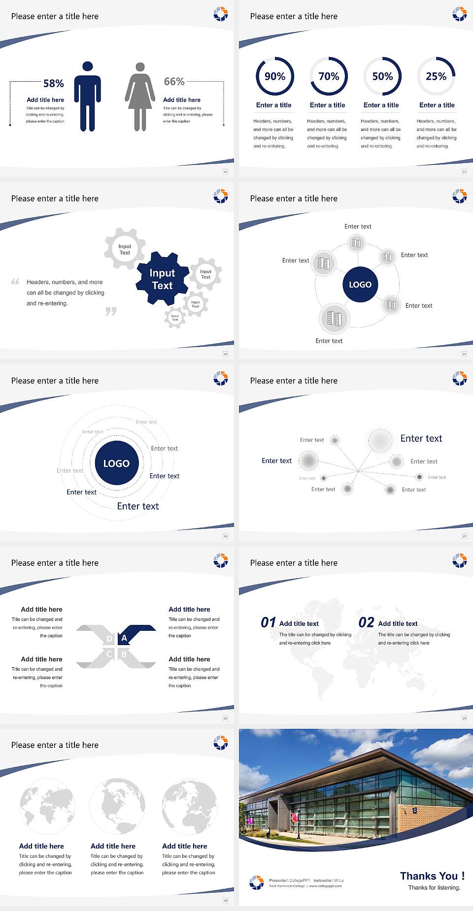 York Technical College Course/Courseware Creation PPT Template4:3 ratio PPT effect preview image4