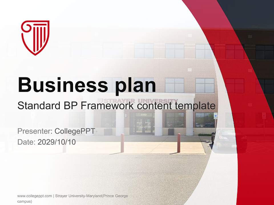 Strayer University-Maryland(Prince George campus) Competition/Entrepreneurship Contest PPT Template4:3 ratio PPT effect preview image9