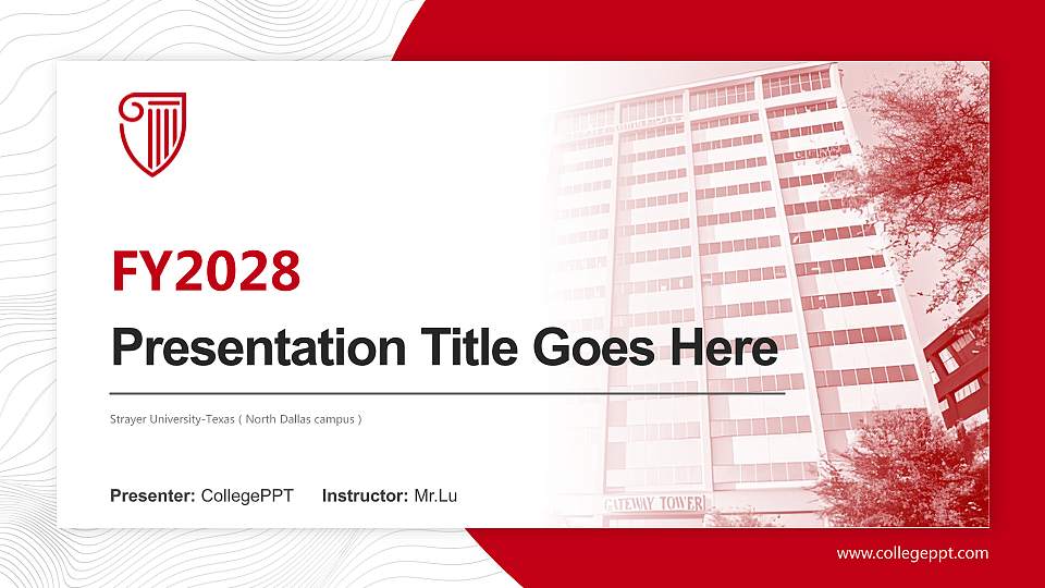 Strayer University-Texas（North Dallas campus） Academic Presentation/Research Findings Report PPT Template16:9 ratio PPT effect preview image