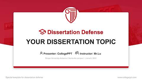 Strayer University-Alabama（Huntsville campus） Graduation Thesis Defense PPT Template
