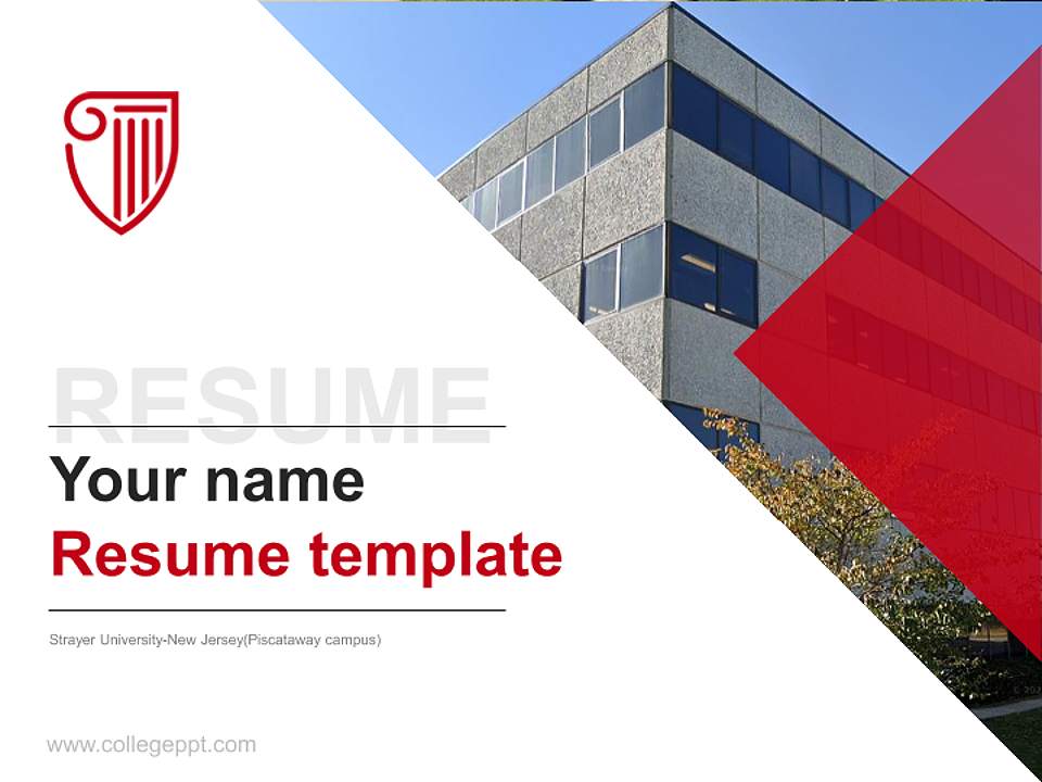 Strayer University-New Jersey(Piscataway campus) Resume PPT Template4:3 ratio PPT effect preview image5