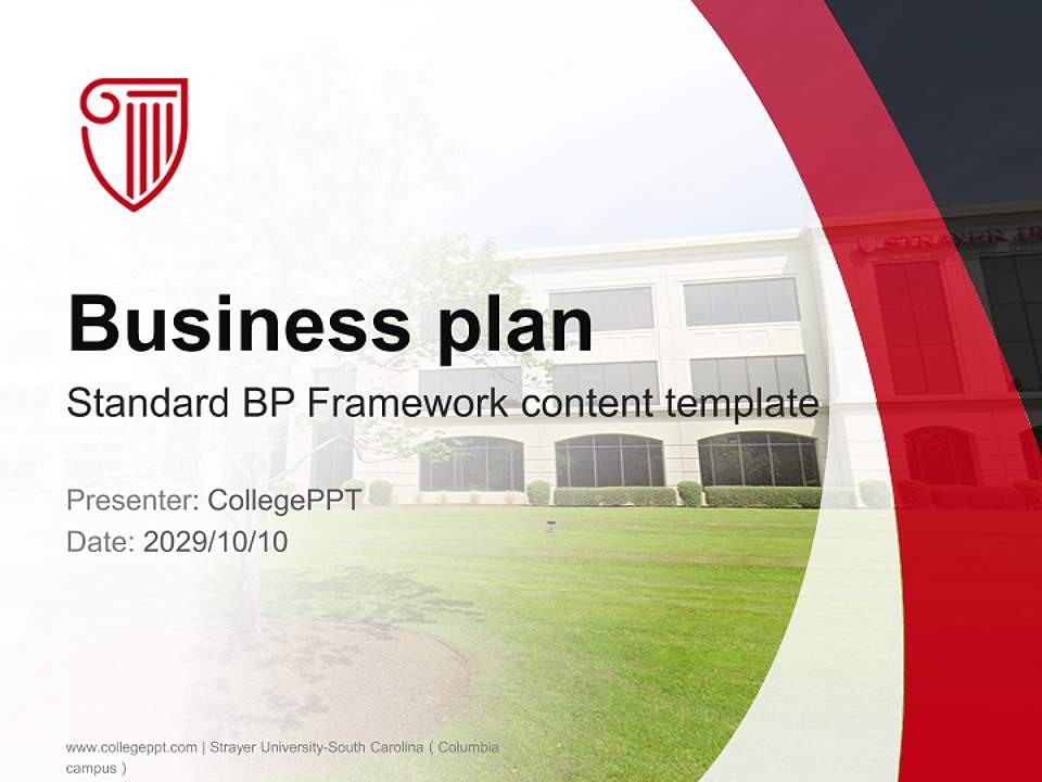 Strayer University-South Carolina（Columbia campus） Competition/Entrepreneurship Contest PPT Template4:3 ratio PPT effect preview image9