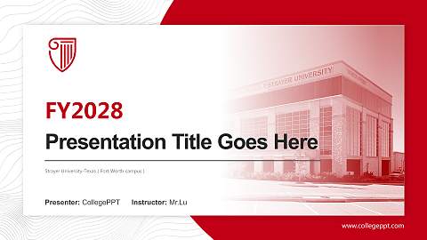 Strayer University-Texas（Fort Worth campus） Academic Presentation/Research Findings Report PPT Template