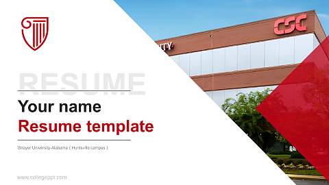 Strayer University-Alabama（Huntsville campus） Resume PPT Template