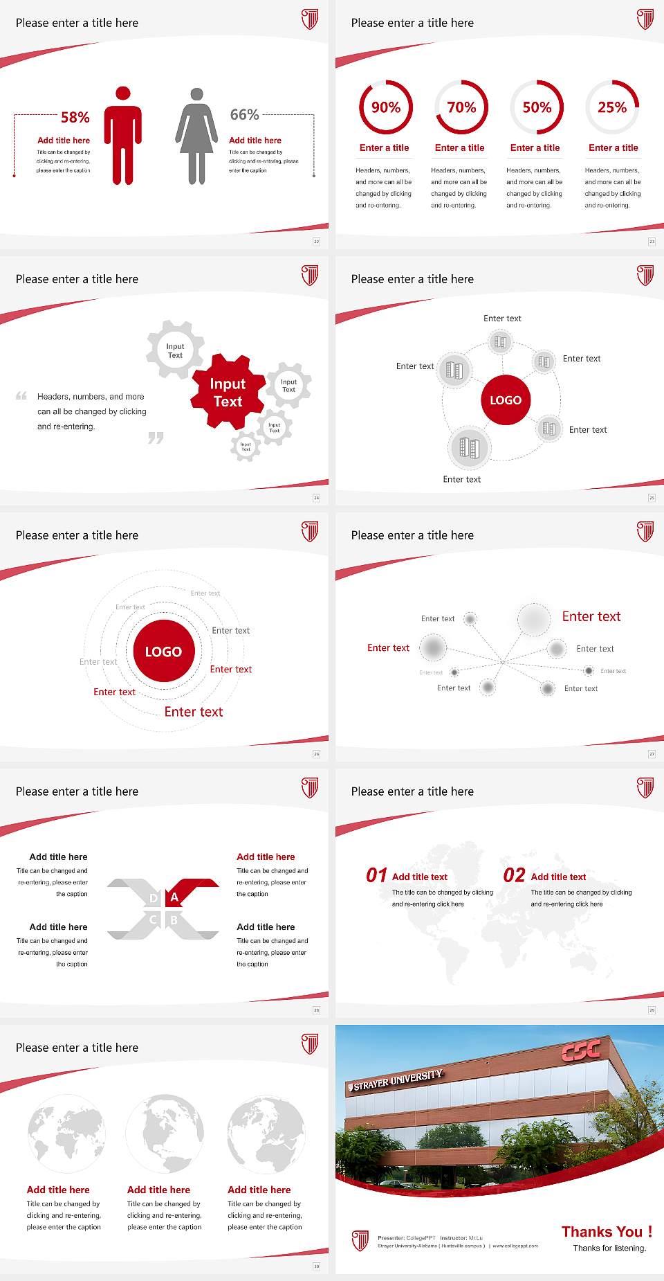 Strayer University-Alabama（Huntsville campus） Course/Courseware Creation PPT Template4:3 ratio PPT effect preview image4