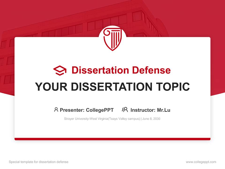 Strayer University-West Virginia(Teays Valley campus) Graduation Thesis Defense PPT Template4:3 ratio PPT effect preview image7