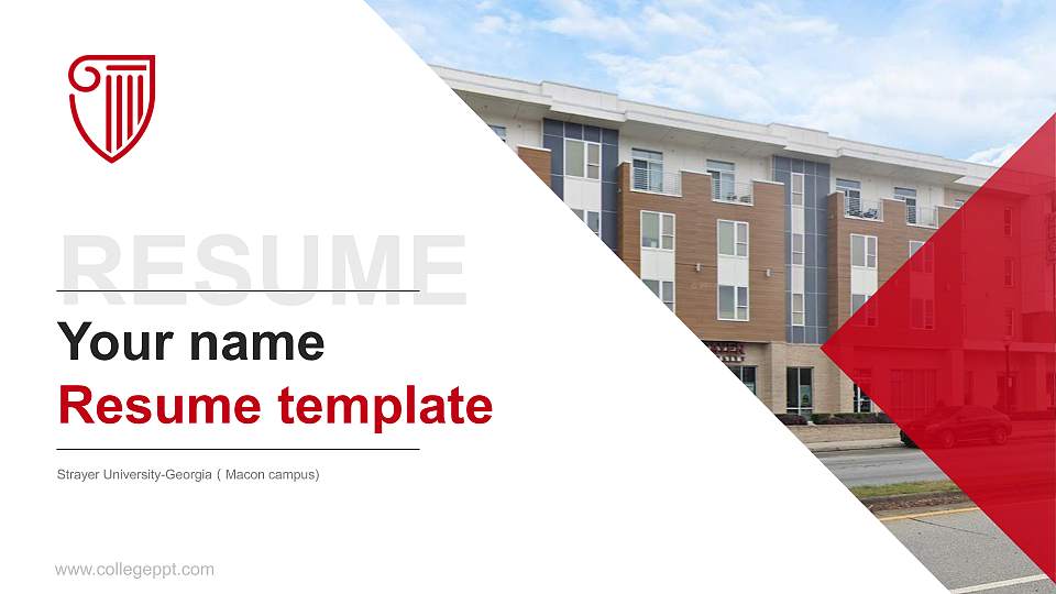 Strayer University-Georgia（Macon campus) Resume PPT Template16:9 ratio PPT effect preview image