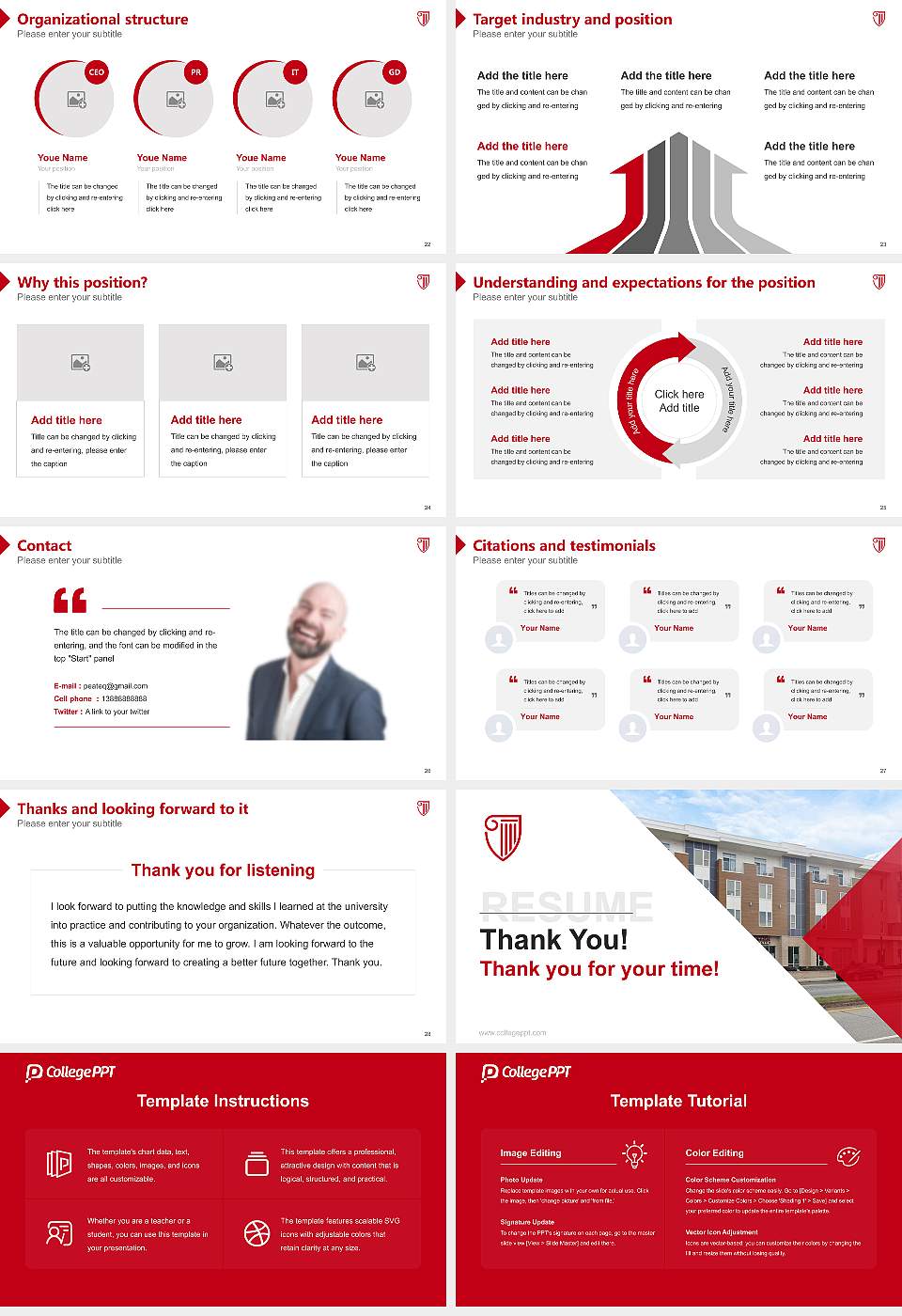 Strayer University-Georgia（Macon campus) Resume PPT Template16:9 ratio PPT effect preview image4