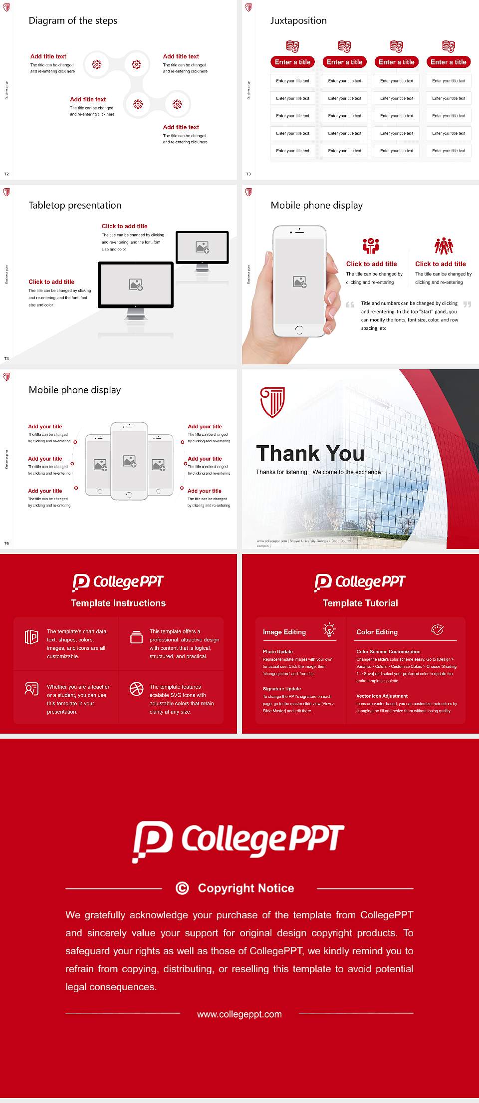 Strayer University-Georgia（Cobb County campus） Competition/Entrepreneurship Contest PPT Template4:3 ratio PPT effect preview image9