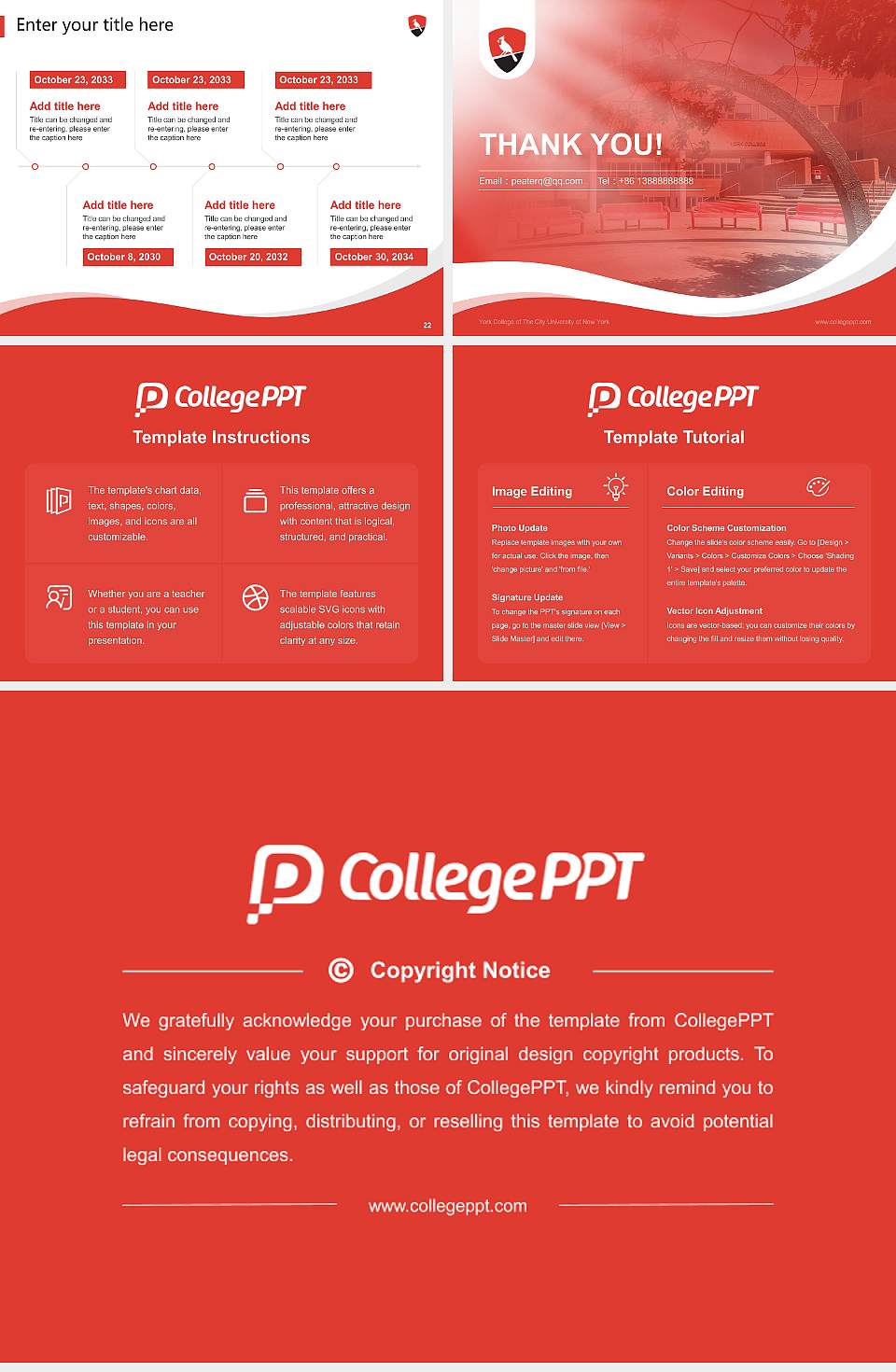 York College of The City University of New York Lecture Sharing and Networking Event PPT Template4:3 ratio PPT effect preview image4