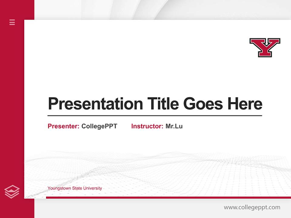 Youngstown State University Thesis Proposal/Graduation Defense PPT Template4:3 ratio PPT effect preview image5