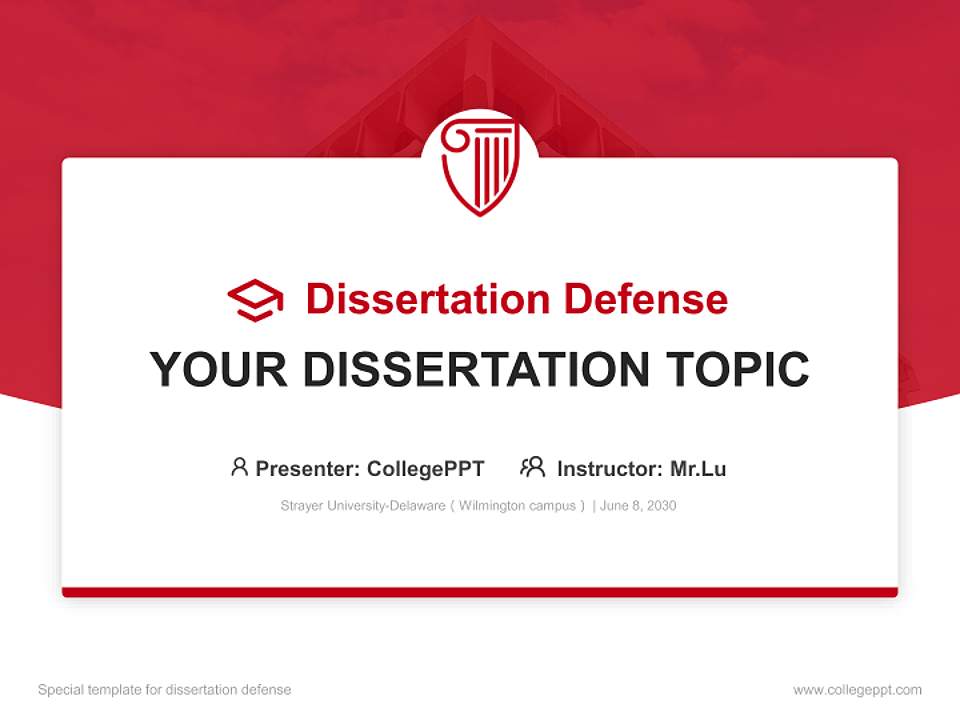 Strayer University-Delaware（Wilmington campus） Graduation Thesis Defense PPT Template4:3 ratio PPT effect preview image7