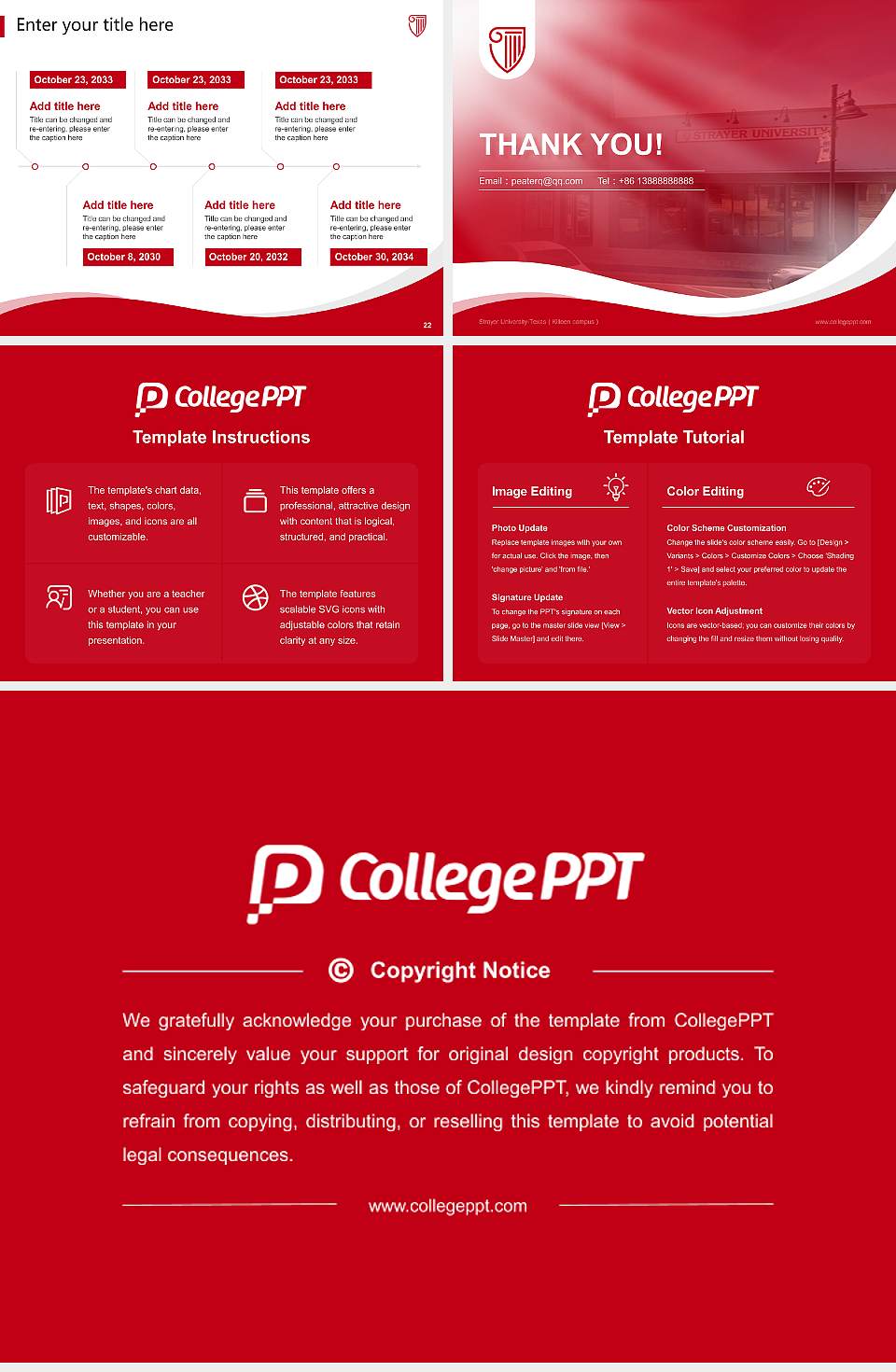 Strayer University-Texas（Killeen campus） Lecture Sharing and Networking Event PPT Template4:3 ratio PPT effect preview image4