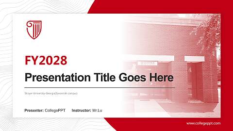 Strayer University-Georgia(Savannah campus) Academic Presentation/Research Findings Report PPT Template