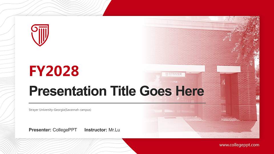 Strayer University-Georgia(Savannah campus) Academic Presentation/Research Findings Report PPT Template16:9 ratio PPT effect preview image
