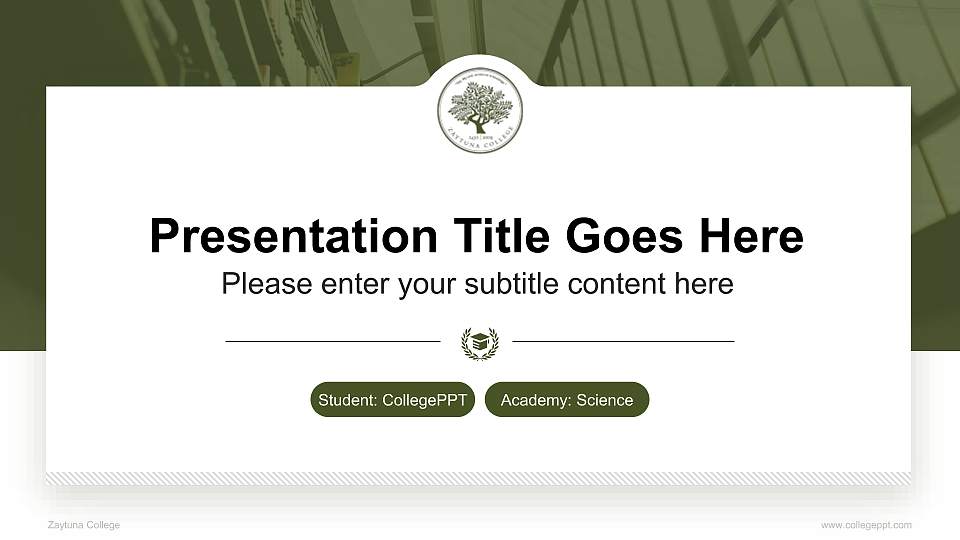 Zaytuna College National Scholarship Defense PPT Template16:9 ratio PPT effect preview image