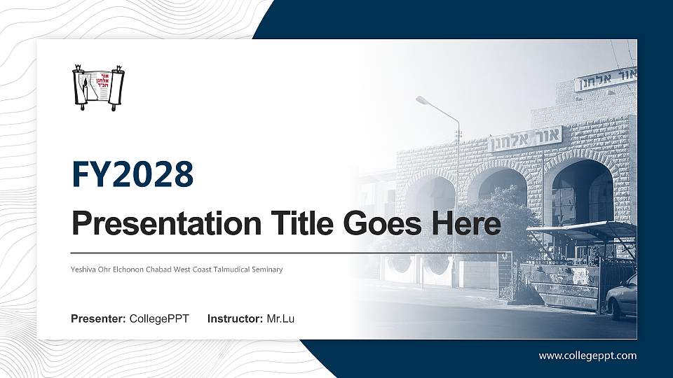 Yeshiva Ohr Elchonon Chabad West Coast Talmudical Seminary Academic Presentation/Research Findings Report PPT Template16:9 ratio PPT effect preview image