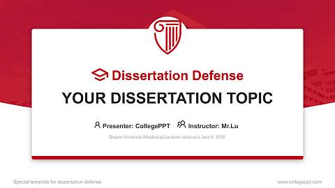 Strayer University-Mississippi(Jackson campus) Graduation Thesis Defense PPT Template