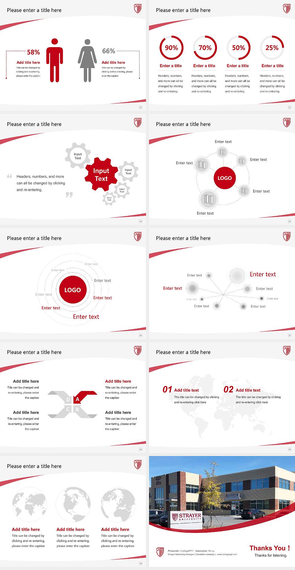 Strayer University-Georgia（Columbus campus) Course/Courseware Creation PPT Template4:3 ratio PPT effect preview image4