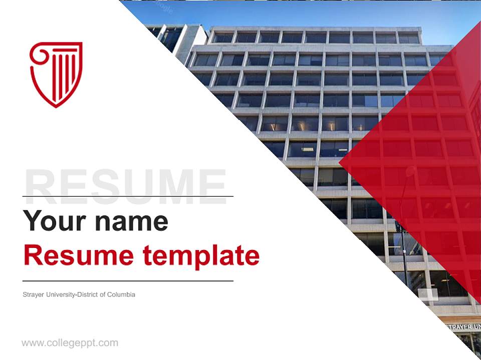 Strayer University-District of Columbia Resume PPT Template4:3 ratio PPT effect preview image5