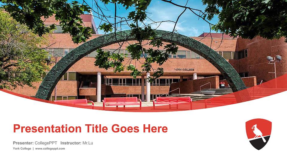 York College Course/Courseware Creation PPT Template16:9 ratio PPT effect preview image