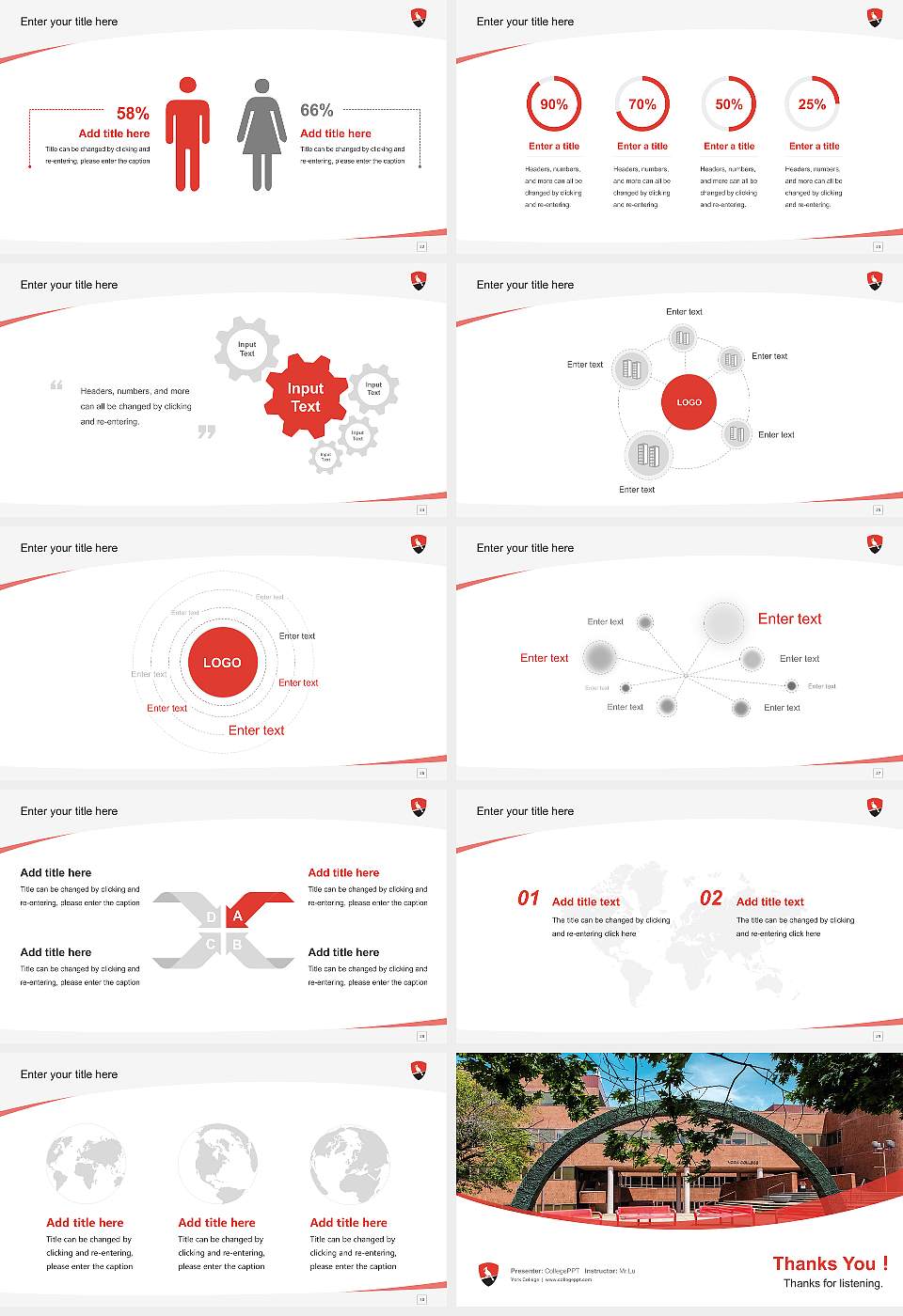 York College Course/Courseware Creation PPT Template16:9 ratio PPT effect preview image4