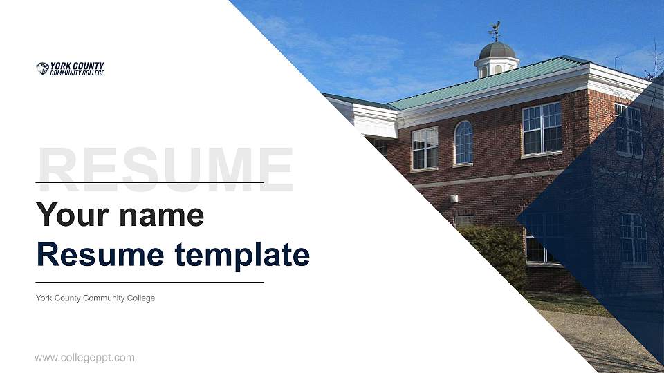 York County Community College Resume PPT Template16:9 ratio PPT effect preview image