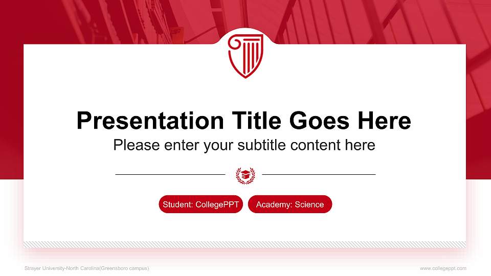 Strayer University-North Carolina(Greensboro campus) National Scholarship Defense PPT Template16:9 ratio PPT effect preview image