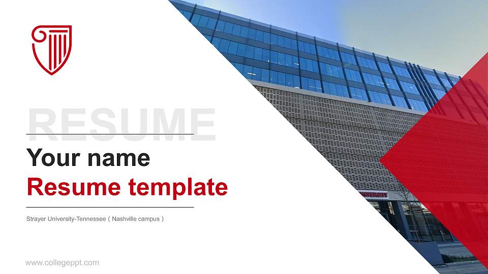Strayer University-Tennessee（Nashville campus） Resume PPT Template16:9 ratio PPT effect preview image