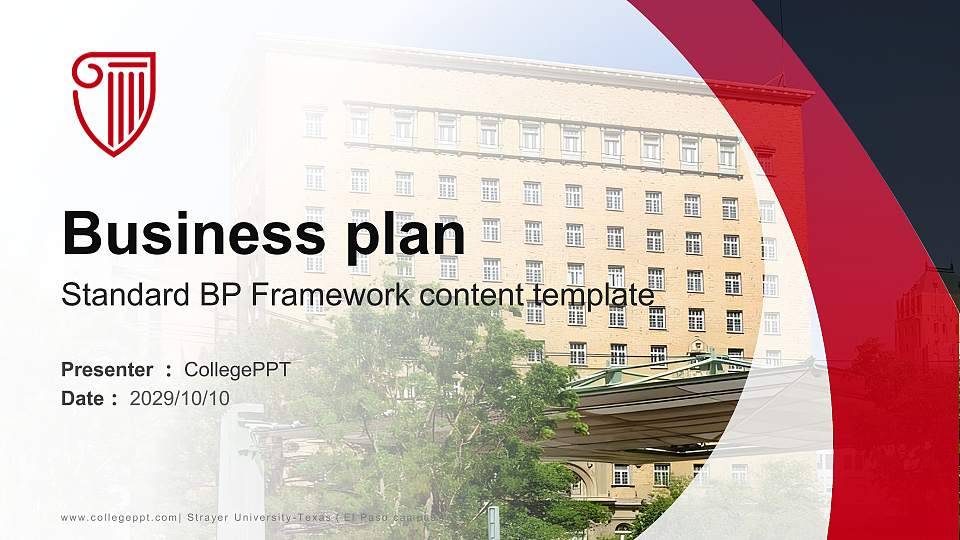 Strayer University-Texas（El Paso campus） Competition/Entrepreneurship Contest PPT Template16:9 ratio PPT effect preview image
