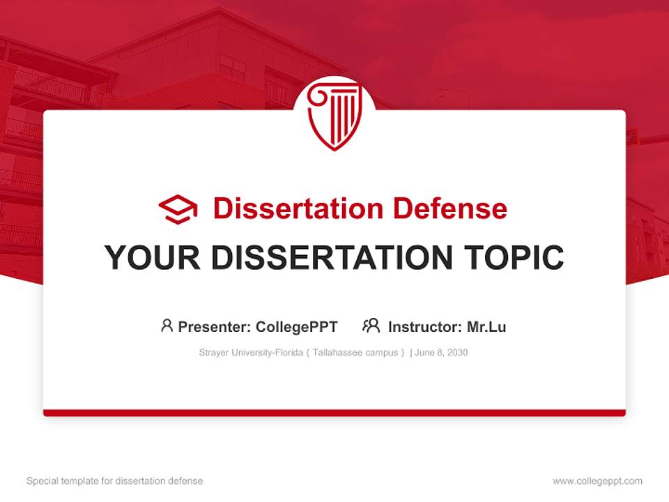 Strayer University-Florida（Tallahassee campus） Graduation Thesis Defense PPT Template4:3 ratio PPT effect preview image7