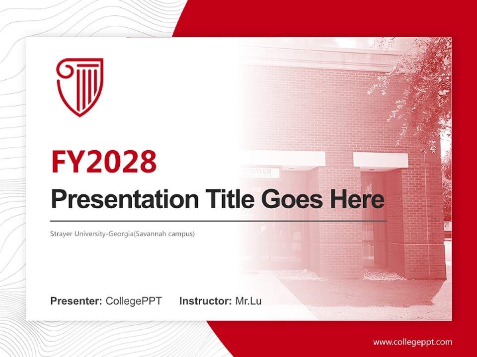 Strayer University-Georgia(Savannah campus) Academic Presentation/Research Findings Report PPT Template4:3 ratio PPT effect preview image5