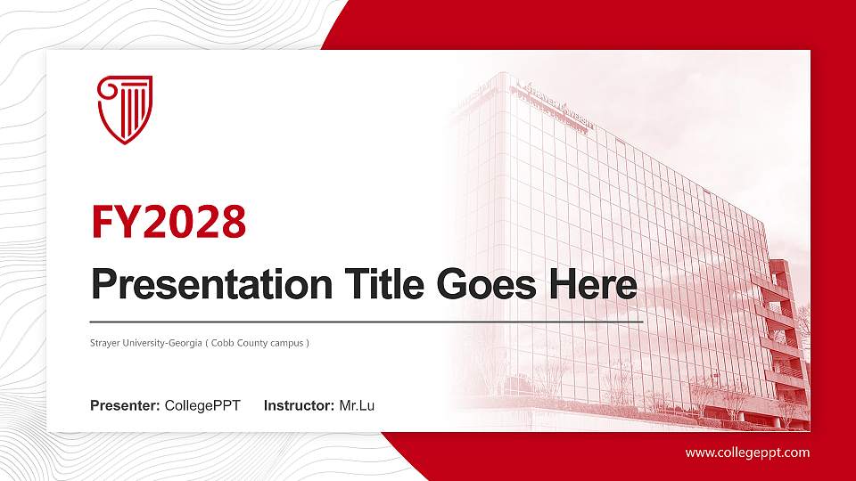 Strayer University-Georgia（Cobb County campus） Academic Presentation/Research Findings Report PPT Template16:9 ratio PPT effect preview image