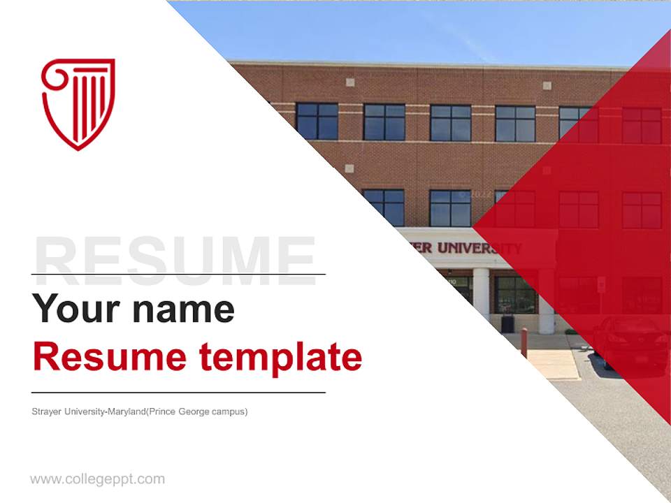 Strayer University-Maryland(Prince George campus) Resume PPT Template4:3 ratio PPT effect preview image5
