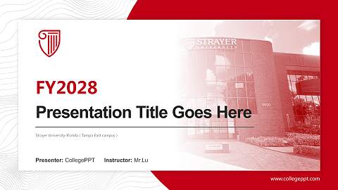 Strayer University-Florida（Tampa East campus） Academic Presentation/Research Findings Report PPT Template