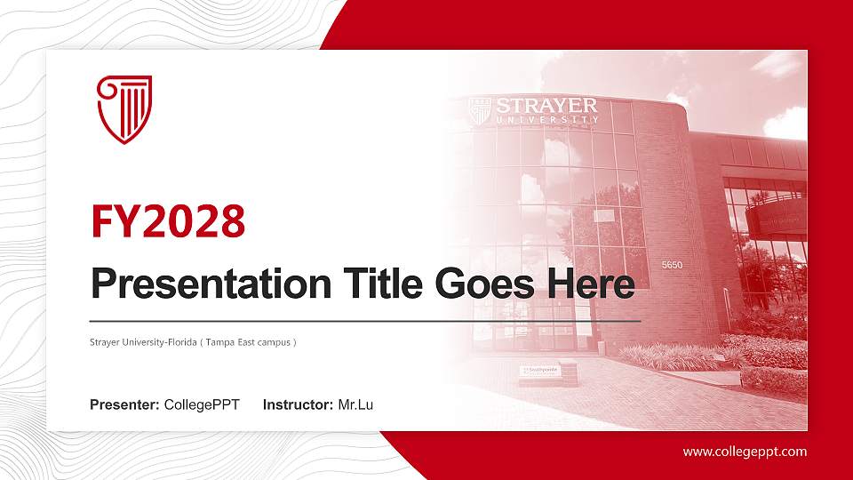 Strayer University-Florida（Tampa East campus） Academic Presentation/Research Findings Report PPT Template16:9 ratio PPT effect preview image
