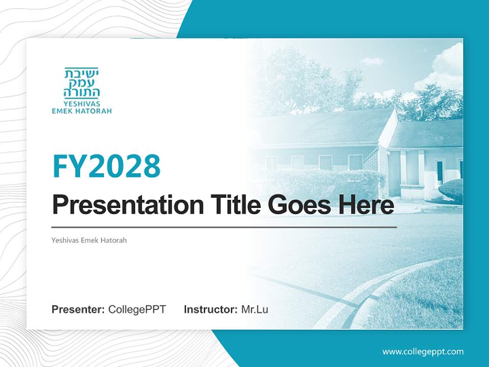Yeshivas Emek Hatorah Academic Presentation/Research Findings Report PPT Template4:3 ratio PPT effect preview image5