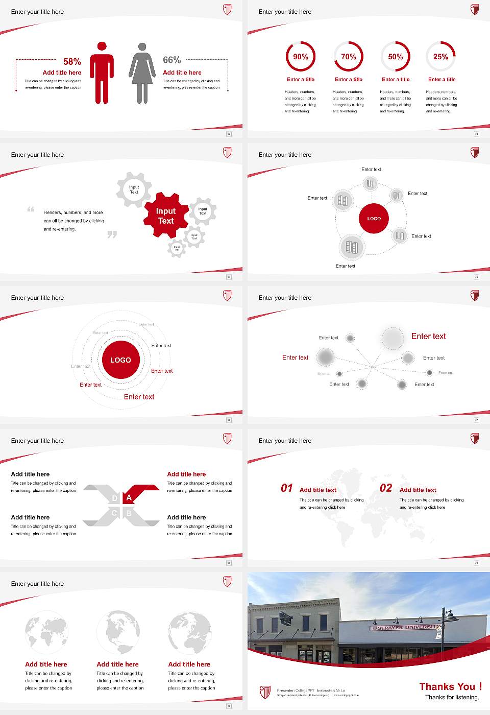 Strayer University-Texas（Killeen campus） Course/Courseware Creation PPT Template16:9 ratio PPT effect preview image4
